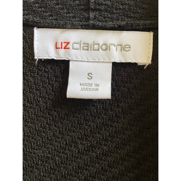 Liz Claiborne Black Open Front Short Sleeve Cardigan Sweater S Womens - Picture 4 of 6